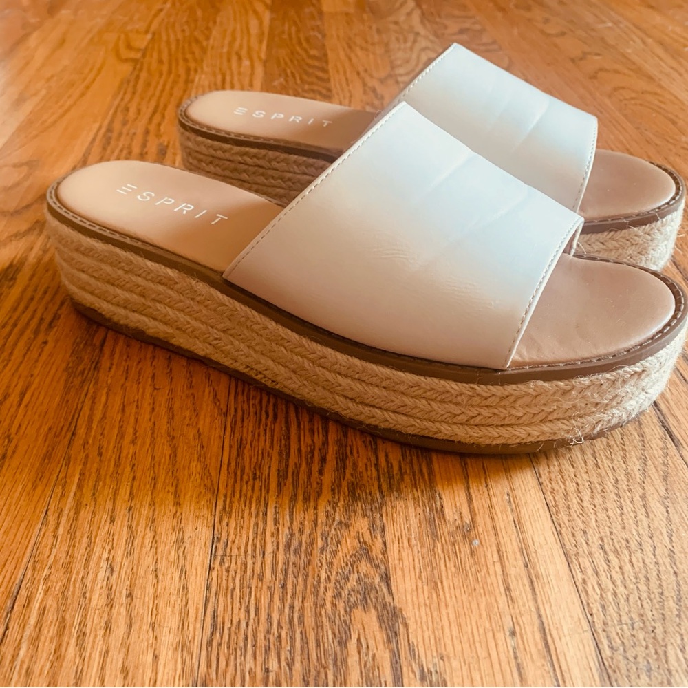 Esprit White Platform Espadrilles